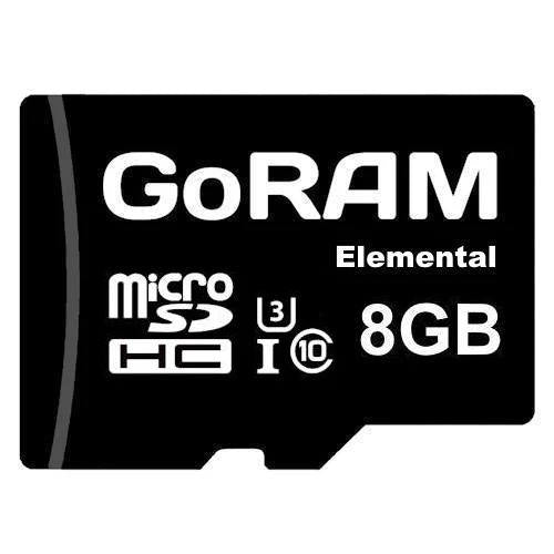 GoRAM Elemental 8GB GRSDQEM-008G microSDHC Memory Card C10